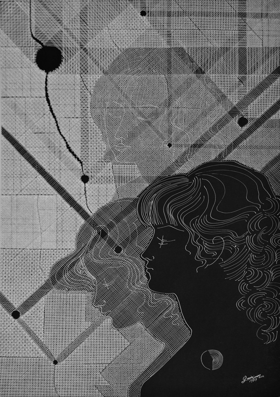 1979 china bianca su cartoncino nero, 50 x 70  cm

<a href="https://www.quirinodeieso.com/2018/01/09/ritratto-di-ragazze-tra-sogno-e-realta/" target="_blank">RECENSIONE</a>
